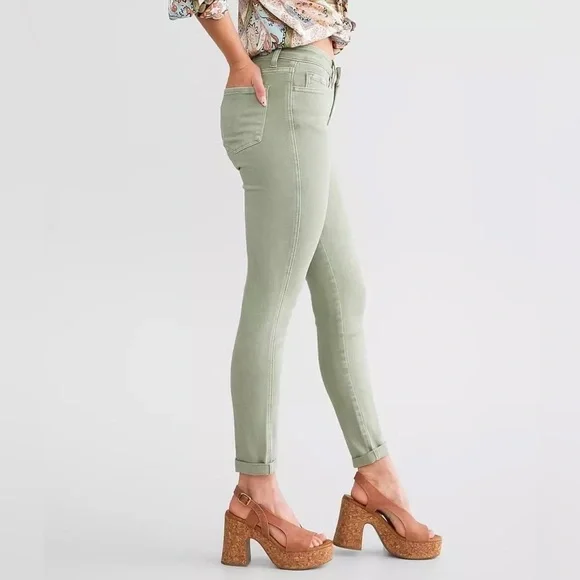 VERVET Mid-Rise Ankle Skinny Stretch Jean in Sage Green | NWT! - Picture 2 of 10